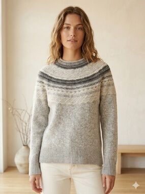 Theory gray Fair Isle wool sweater - Medium